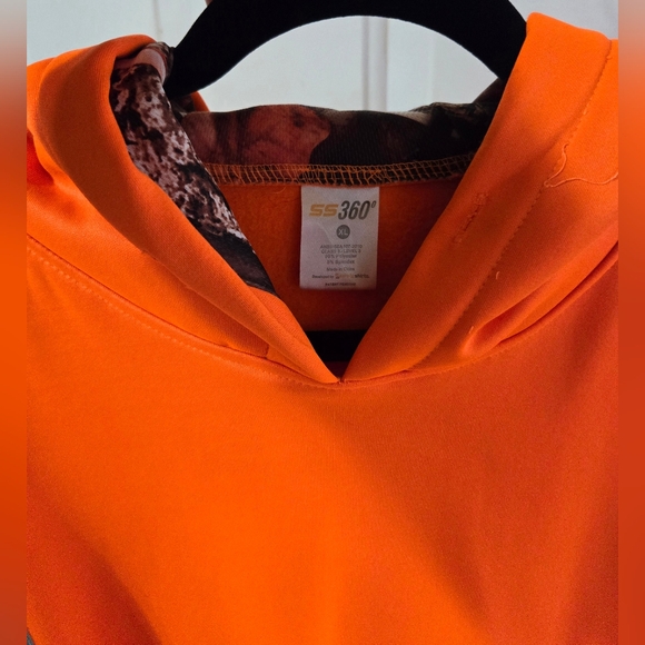 Safety Orange and Camouflage Hooded Sweatshirt - Picture 5 of 5